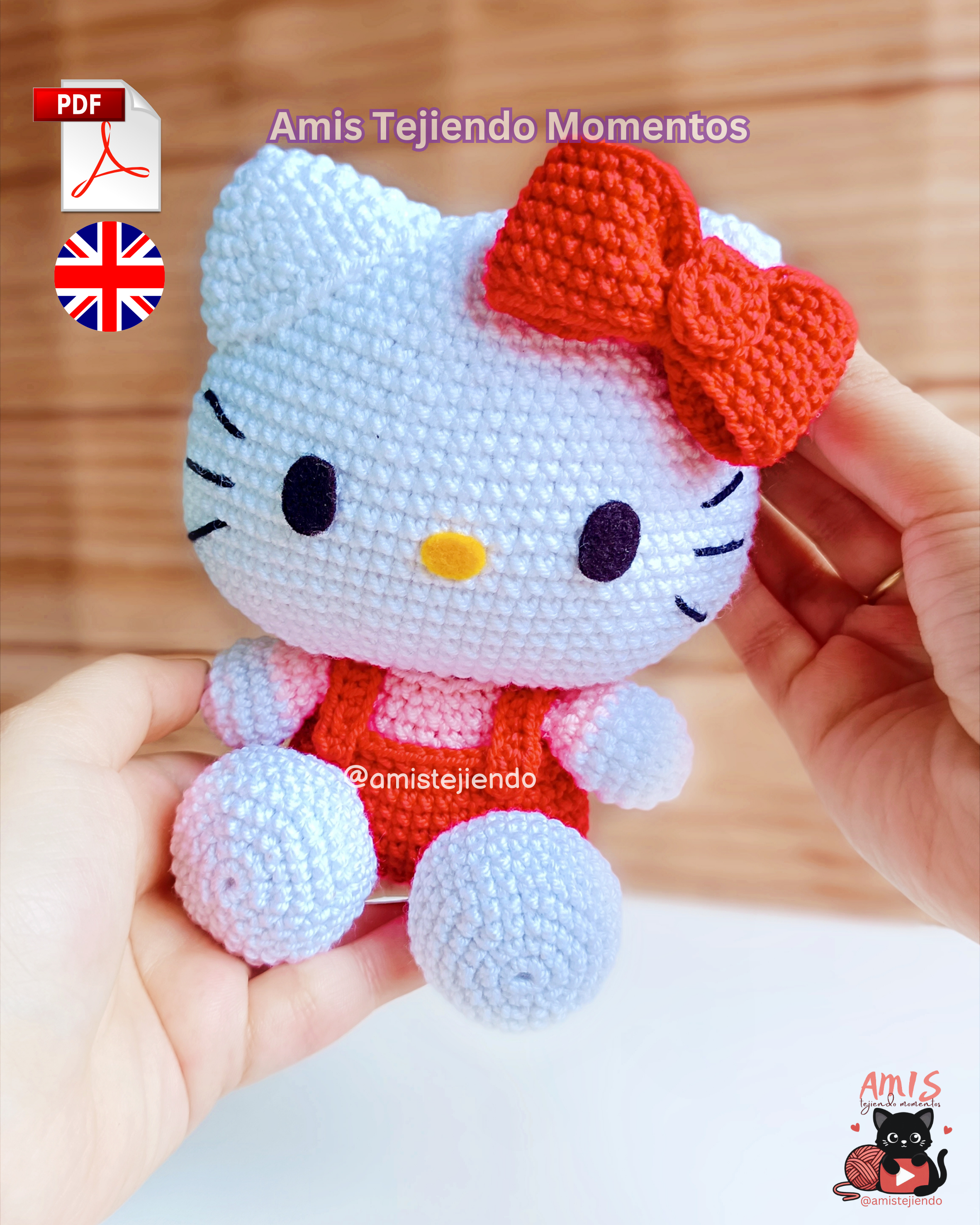 Hello Kitty Amigurumi Patrón PDF