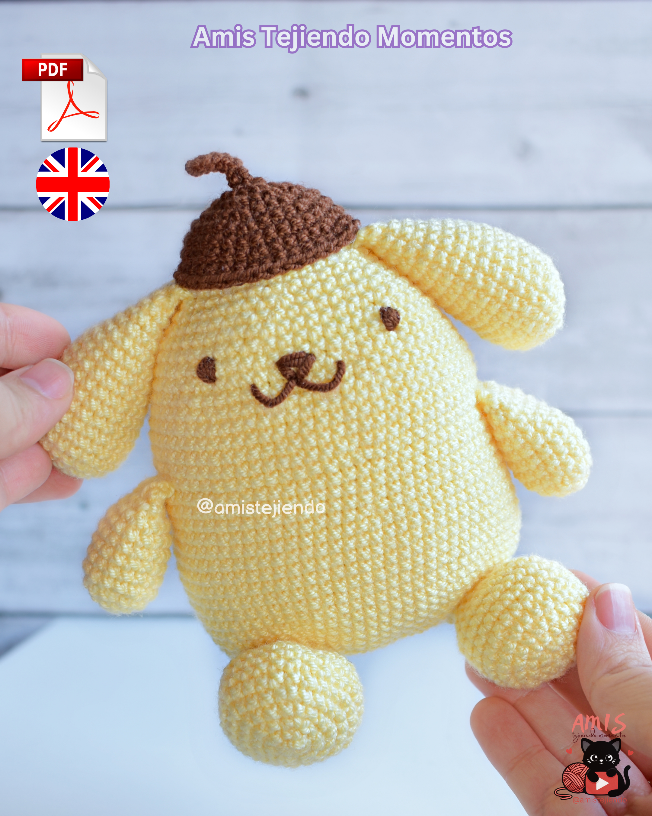 Pompompurin Amigurumi Patrón PDF