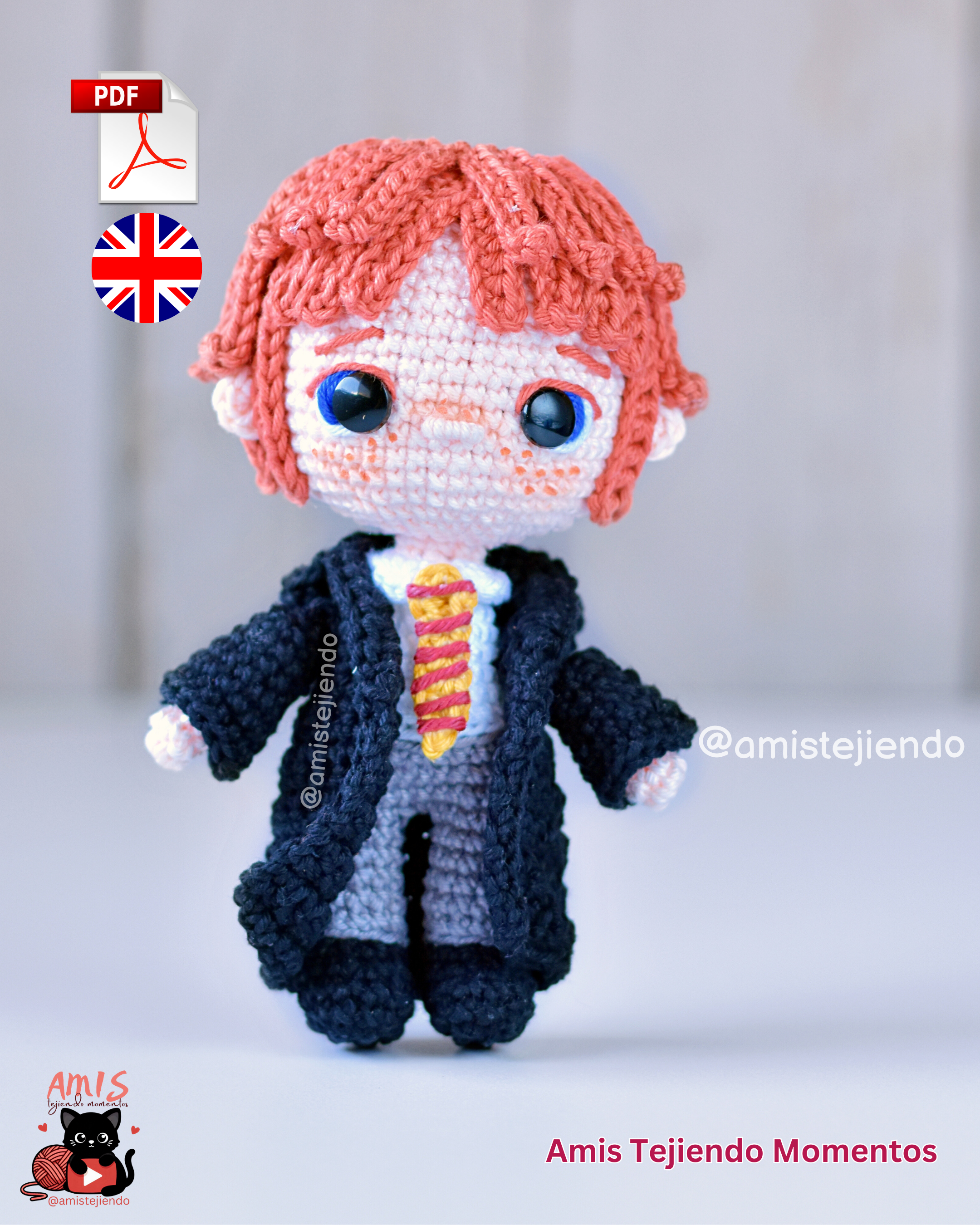 Ron Weasley Amigurumi Patrón PDF