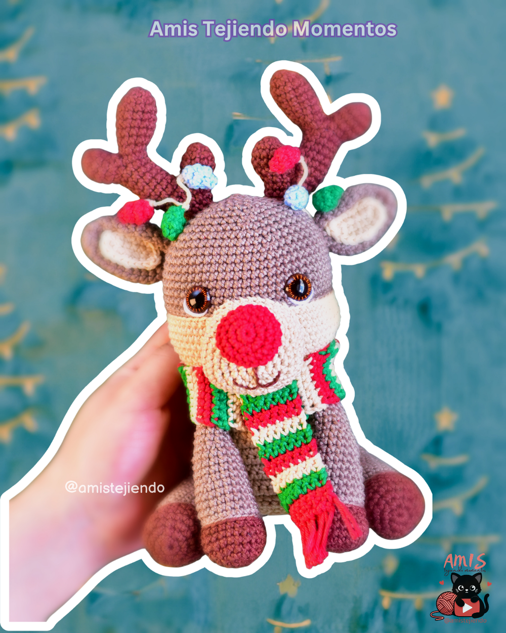 Reno Navideño Amigurumi Patrón Digital PDF